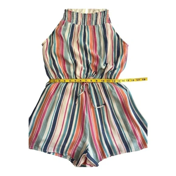 The Nines Multi Color Stripe Romper Size M Women NWOT - Picture 6 of 11